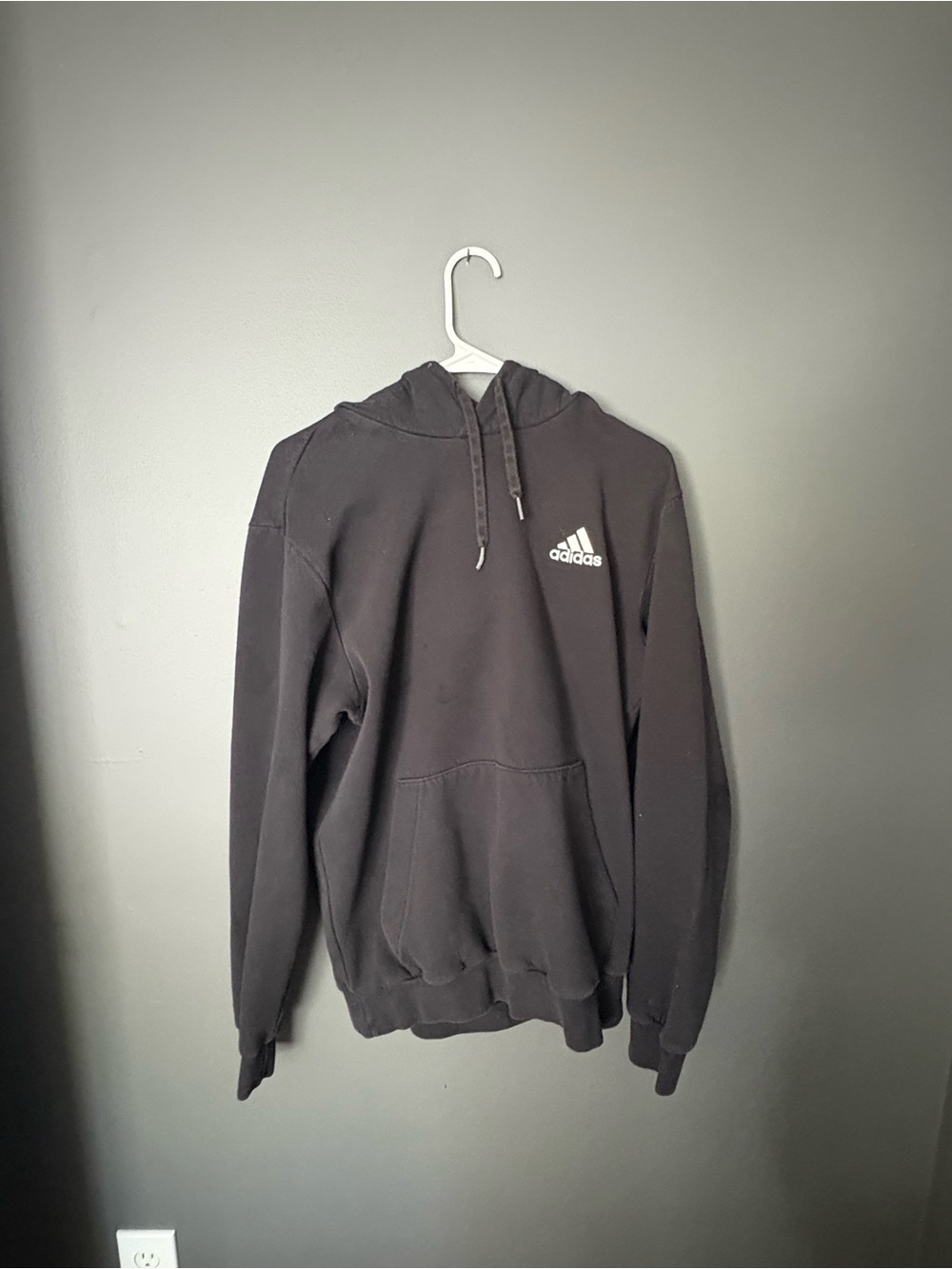 adidas Black Hoodie with White Logo